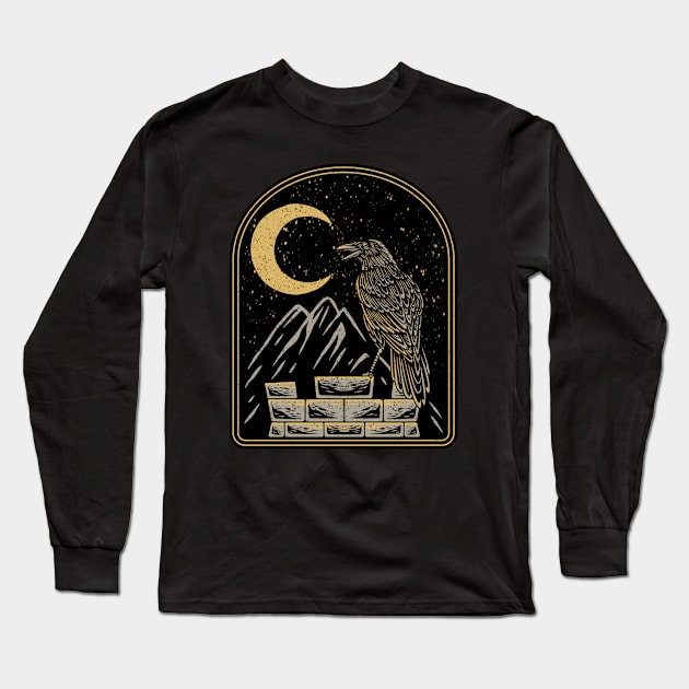 Crows night Long Sleeve T-Shirt by Shankara